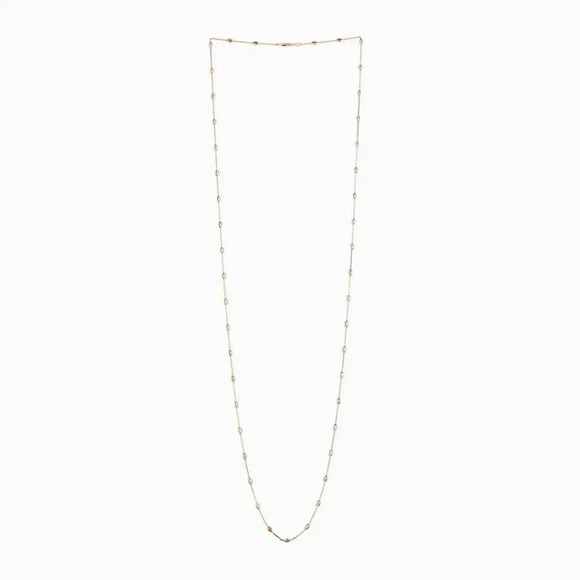 Oval Moon Station Chain Necklace 14kt Rose Gold Over Sterling Silver. - Picture 6 of 6